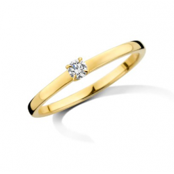 DULCI NEA - 18kt geelgouden solitaire ring met briljant 0.14ct - 38665