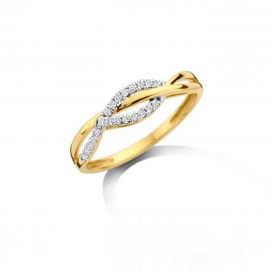 Dulci Nea - 18kt geelgouden ring met diamant 0.10ct - 38667