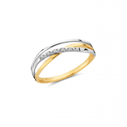 Dulci Nea - 18kt bicolore gouden ring met diamant 0.03ct - 38670