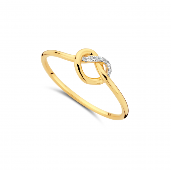 Dulci Nea - 18kt bicolore gouden ring met diamant 0.02ct - 38671