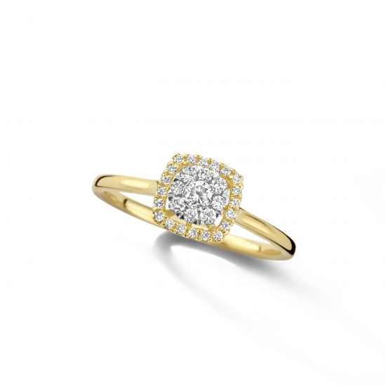 Dulci Nea - 18kt geel gouden ring met diamant 0.23ct - 38673