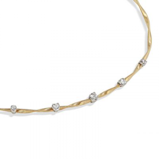 Marco Bicego Marrakech - 18kt bicolore gouden halsketting met diamant 0.46ct - 38708