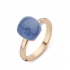 Bigli Mini Sweety 18kt rose gouden ring met melkkwarts en diamant - 38857