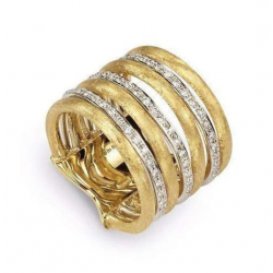 Marco Bicego Jaipur link 18kt bicolore gouden ring met diamant - 38861