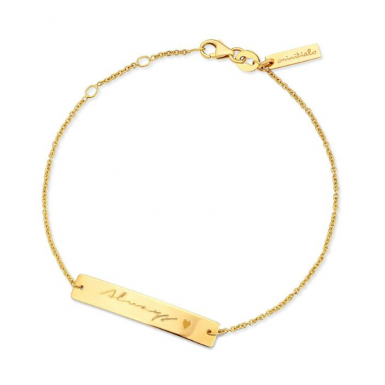 Minitials - 18kt geelgouden armband met graveerplaat - 38902