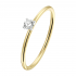 14kt geel gouden solitaire ring met diamant 0.10ct - 38944