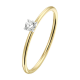 14kt geel gouden solitaire ring met diamant 0.10ct - 38944