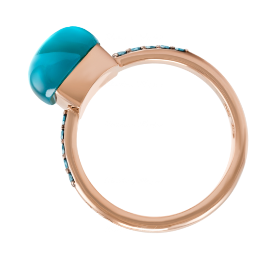 Bigli Mini Sweety - 18kt rose gouden ring met Topaas en diamant 0.27ct - 38999