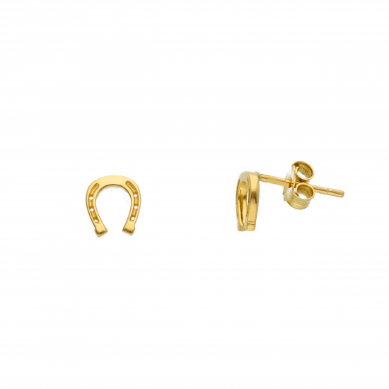 18kt geelgouden oorringen - hoefijzer - 39032