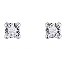 14kt witgouden solitaire oorringen met zirconium - 39122