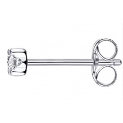 14kt witgouden solitaire oorringen met zirconium - 39122