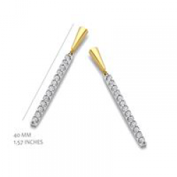 Silver Rose - zilveren oorringen met zirconium - 39180