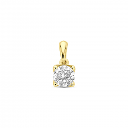 14kt geelgouden hanger met lab grown diamant 0.50ct - 39192