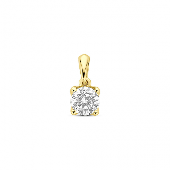 14kt geelgouden hanger met lab grown diamant 0.50ct - 39192