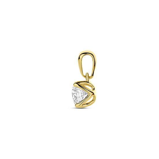 14kt geelgouden hanger met lab grown diamant 0.50ct - 39192