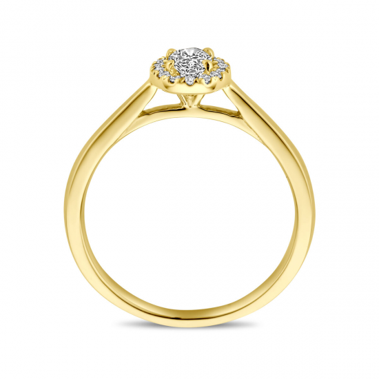 14kt geelgouden solitaire ring met lab grown diamant 0.32ct - 39193