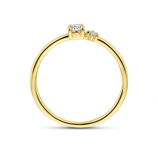 14kt geelgouden solitaire ring met lab grown diamant 0.20ct - 39197