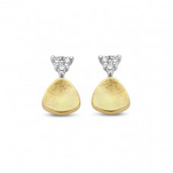 18kt geelgouden oorringen met briljant 0.15ct - 39214