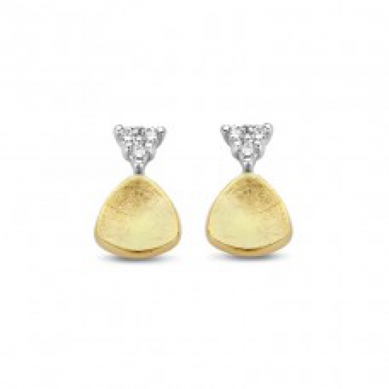 18kt geelgouden oorringen met briljant 0.15ct - 39214