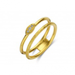 18kt geelgouden ring met briljant 0.027ct - 39216