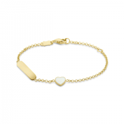 14kt geelgouden armband met graveerplaat - 39228