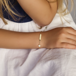 14kt geelgouden armband met graveerplaat - 39228