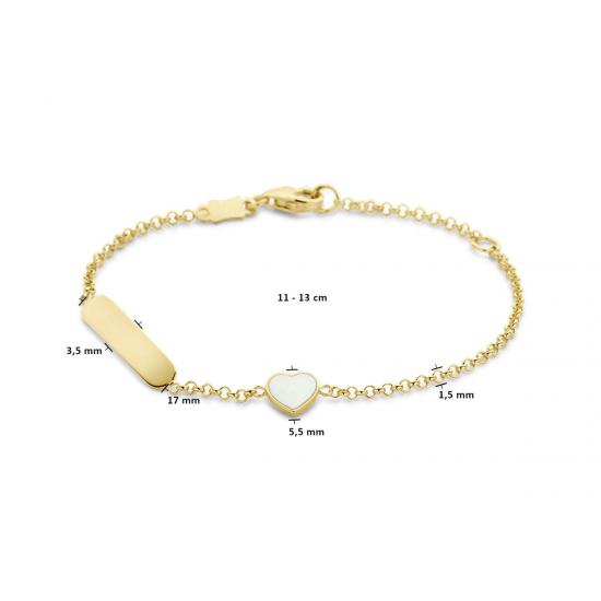 14kt geelgouden armband met graveerplaat - 39228