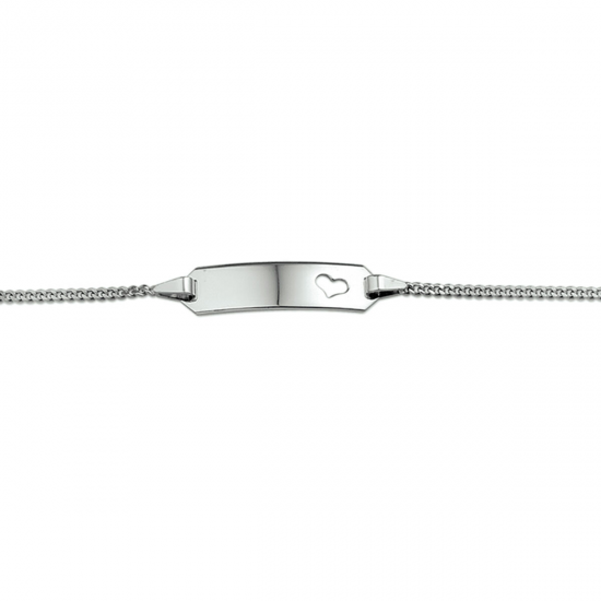 14kt witgouden armband met graveerplaat - 39230