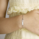 14kt witgouden armband met graveerplaat - 39230