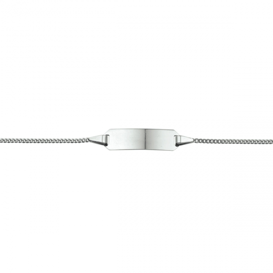 14kt witgouden armband met graveerplaat - 39231