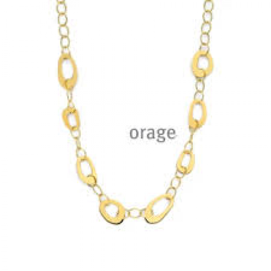 Orage gele vergulde halsketting - 39243