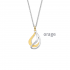 Orage zilveren halsketting met bicolore hanger - 39250