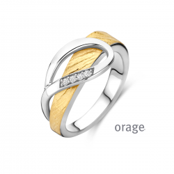 Orage zilveren bicolore ring met zirconium - 39251
