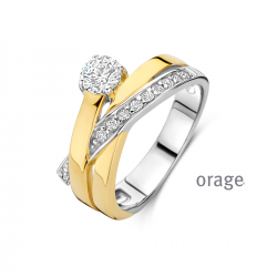 Orage zilveren bicolore ring met zirconium - 39252