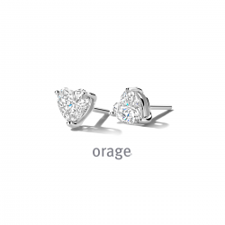Orage zilveren oorringen met zirconium - 39253