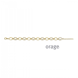 Orage geel vergulde armband met zirconium - 39254