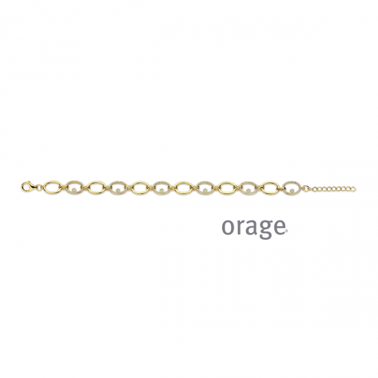 Orage geel vergulde armband met zirconium - 39254