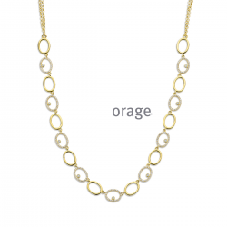 Orage - geel vergulde halsketting met zirconium - 39255