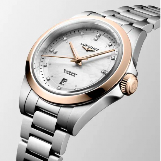 Longines Conquest dames uurwerk met diamant 0.037ct - 39263