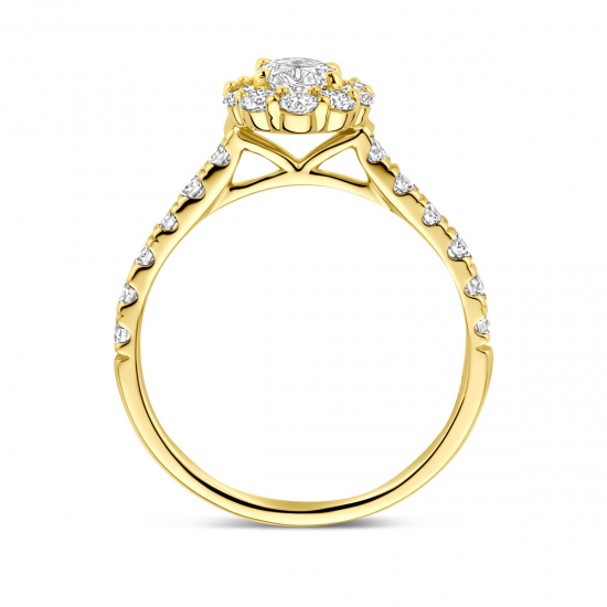 Facette - 14kt geelgouden ring met lab diamant 1.29ct - 39315