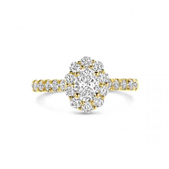 Facette - 14kt geelgouden ring met lab diamant 1.29ct - 39315