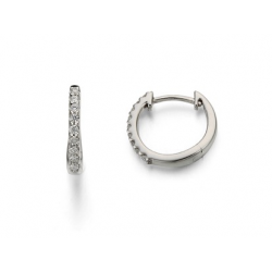 18kt witgouden oorringen met diamant 0.14ct - 39345