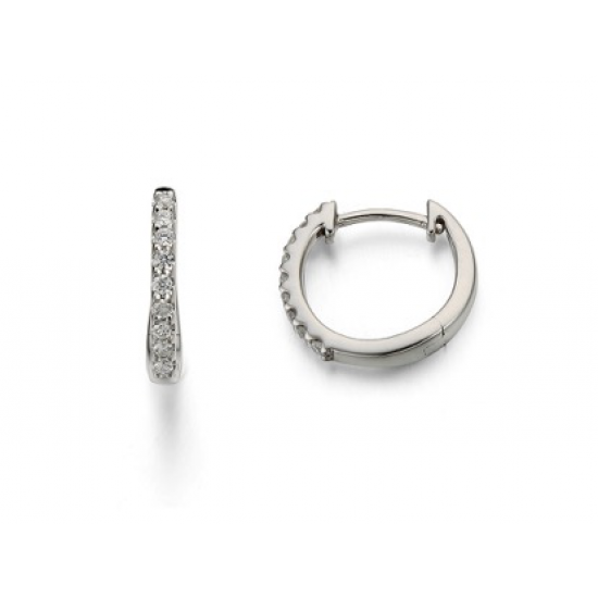 18kt witgouden oorringen met diamant 0.14ct - 39345