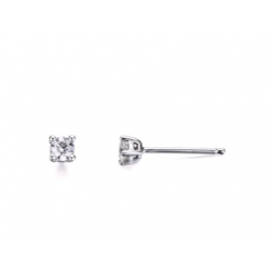 18kt witgouden solitaire oorringen met diamant 0.22ct - 39346