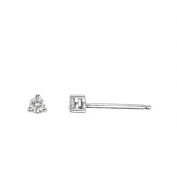 18kt witgouden solitaire oorringen met diamant 0.10ct - 39347