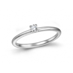 18kt witgouden solitaire ring met diamant 0.12ct - 39348