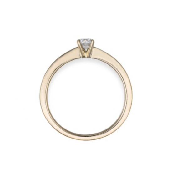 18kt geelgouden solitaire ring met briljant 0.42ct - 39349