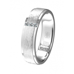 Aller Spanninga - 18kt witgouden trouwring met diamant  0.045ct - 39359