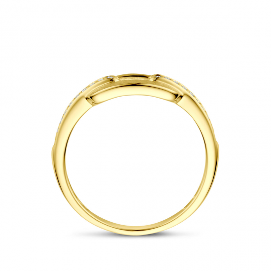 14kt geelgouden ring met diamant 0.08ct - 39418