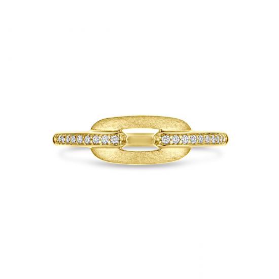 14kt geelgouden ring met diamant 0.08ct - 39418